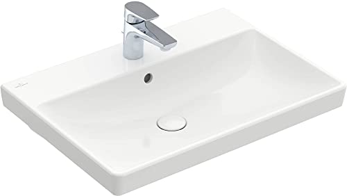 Villeroy&Boch Waschtisch Avento 4158 650x470mm 3-L Arm mittl HL durchg Überl Eckig WeißAlpin C+ von Villeroy & Boch