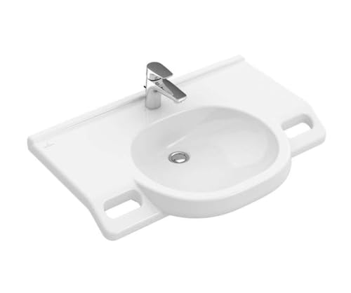 Villeroy&Boch Waschtisch O.novo Vita 4120 800x550mm 3-L Arm mittl HL durchg ohne Überlauf Oval WeißAlpin von Villeroy & Boch