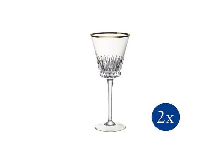 Villeroy & Boch Weißweinglas GrandRoyal Weißweinkelch, Glas, beige, Goldrand, graphisch Villeroy & Boch Weißweinglas GrandRoyal Weißweinkelch, Glas, beige, Goldrand, graphisch von Villeroy-&-Boch