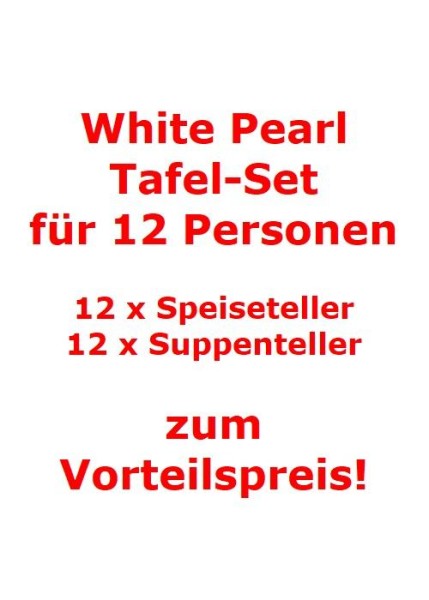Villeroy & Boch White Pearl Tafel-Set für 12 Personen / 24 Teile von Villeroy & Boch