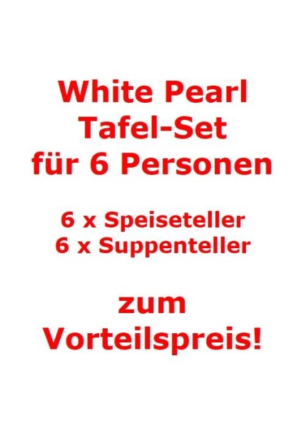 Villeroy & Boch White Pearl Tafel-Set für 6 Personen / 12 Teile von Villeroy & Boch