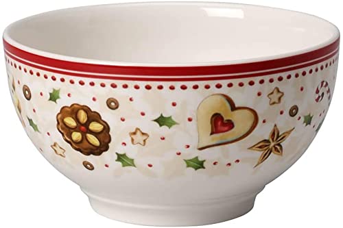 Villeroy & Boch Winter Bakery Delight Bol, Sternschnuppe 4 Stück Nr. 1486121905 und 4er Set EKM Living Edelstahl Strohhalme von Villeroy & Boch