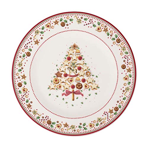 Villeroy und Boch Winter Bakery Delight Platzteller, dekorativer Servierteller aus Premium Porzellan, rot/bunt, 32 cm von Villeroy & Boch