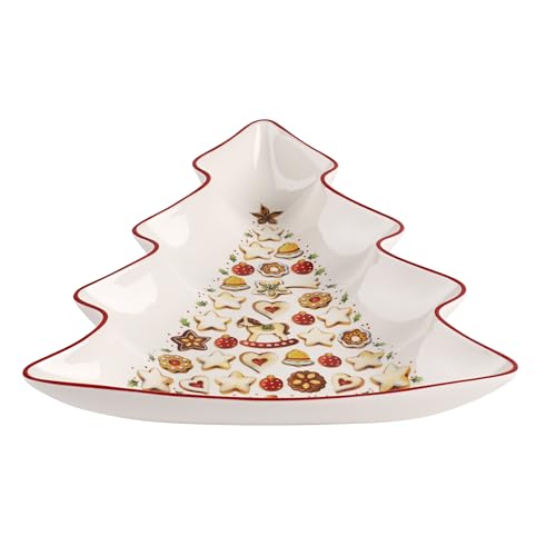 Villeroy & Boch – Winter Bakery Delight Schale Rot, Mikrowellensicher, Weihnachtsgeschirr, Tannenbaum Schale Weihnachten, Geschirr Weihnachten Toys, Plätzchenteller, Weihnachtsdeko, Premium Porzellan von Villeroy & Boch