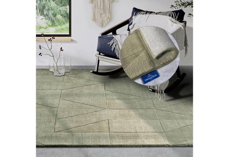 Villeroy & Boch Wollteppich Ursule, rechteckig, Höhe: 10 mm, Läufer, handgewebt, Wolle, Natur, Wohnzimmer, Geometrie, Boho von Villeroy & Boch