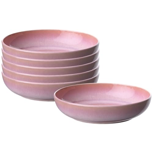 Villeroy & Boch like. by Perlemor Coral Pastaschale 6er Set, 22 cm, Suppenschalen im Pottery Look mit Effektglasur, Premium Porzellan, 19-5173-2536 von Villeroy & Boch