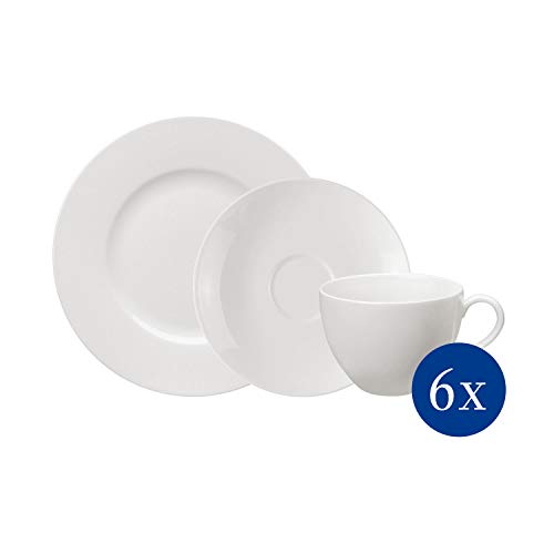 vivo by Villeroy und Boch Group - Basic White Kaffee-Set, 18 tlg,, für bis zu 6 Personen, Premium Porzellan, spülmaschinen-, mikrowellengeeignet, weiß von Villeroy & Boch