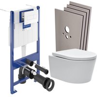 Villeroy&boch - Pack wc Vorwandelement + sat-wc spülrandlos + Soft-Close WC-Deckel + Weiße Platte + Verkleidungsset von Villeroy & Boch