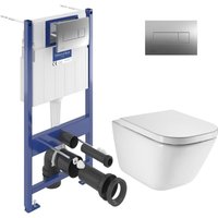 ViConnect Pro s WC-Paket Villeroy & Boch + wandhängendes wc ohne Flansch Roca + SoftClose-Sitz + Platte (VICONGAP-2-CHDE) von Villeroy & Boch