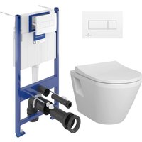 Villeroy&boch - WC-Pack Vorwandelement ViConnect + Vitra Integra Wand-WC + WC-Sitz mit Fallbremse + Betätigungsplatte von Villeroy & Boch