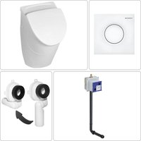 Villeroy&boch - o.novo Keramik Absaug Urinal mit Deckel, geberit Rohbauset + Betätigungsplatte, weiß von Villeroy & Boch