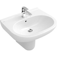 Waschbecken O.novo 600x490mm Oval 1 Hahnloch mit Überlauf Weiß Alpin CeramicPlus - Villeroy&boch von Villeroy & Boch