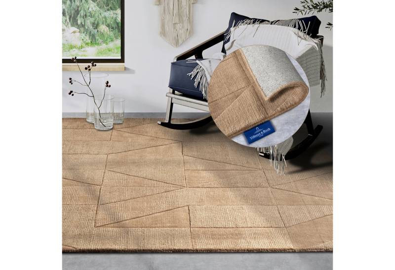 Villeroy & Boch Wollteppich Ursule, rechteckig, Höhe: 10 mm, Läufer, handgewebt, Wolle, Natur, Wohnzimmer, Geometrie, Boho von Villeroy & Boch
