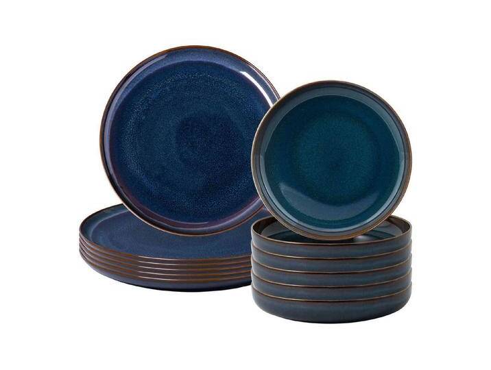 like. by Villeroy & Boch Kombiservice Crafted Tafelservice 12er Set (12-tlg), Porzellan, blau, Denim von Villeroy-&-Boch