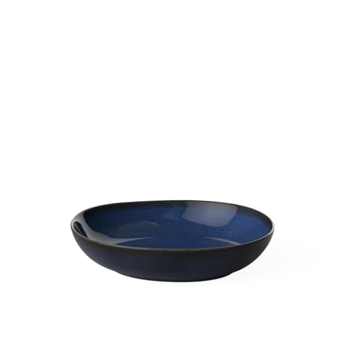 like. by Villeroy & Boch – Lave bleu Schale flach klein, 22 x 21 x 4,2 cm, stilvolle Speiseschale aus Steingut für kleine Beilagen und Salate, spülmaschinengeeignet von Villeroy & Boch