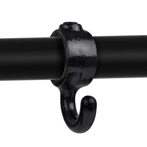 Rohrverbinder Temperguss SCHWARZ Gerüstrohr Kupplungen T-Clamps® - TÜV geprüf (Stellring mit Haken 90° (182T), 26,9 mm (¾")) von Vilo Visions