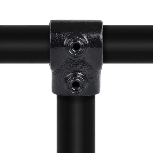 Rohrverbinder Temperguss SCHWARZ Gerüstrohr Kupplungen T-Clamps® - TÜV geprüf (T-Stück Kurz (101), 33,7 mm (1”)) von Vilo Visions