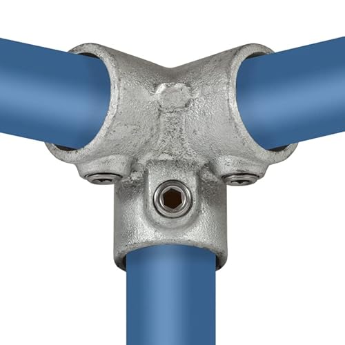 Rohrverbinder Temperguss Verzinkt Gerüstrohr Kupplungen T-Clamps® - TÜV geprüft (Dreiweg eckstück 90° (128), 33,7 mm (1”)) von Vilo Visions