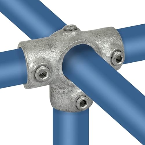 Rohrverbinder Temperguss Verzinkt Gerüstrohr Kupplungen T-Clamps® - TÜV geprüft (T-Stück für Stützrohr (176), 33,7 mm (1”)) von Vilo Visions