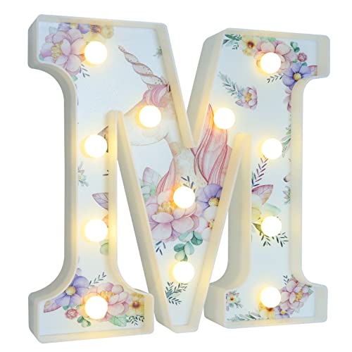 Vimlits Einhorn-Leuchtbuchstaben, LED-Buchstabenlichter, warmweißes Alphabet, Einhorn, Geschenke für Mädchen, Geburtstag, Einhorn, Party-Dekorationen, Schlafzimmer, Nachtlicht, Weihnachten, von Vimlits