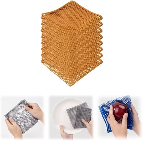 Reinigungstuch aus 3D-Netzgewebe, 2024 neue Mehrzweck-Geschirrspüllappen aus Draht for Nass- und Trockenreinigung, kratzfeste, wiederverwendbare Geschirrlappen for die Küchenreinigung(Yellow,20pcs) von Vimlo