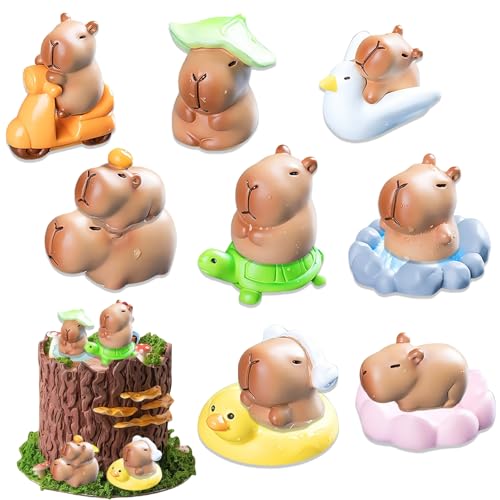 13 Stück Capybara Geburtstag Mini Capybara Tortendeko Capybara Figuren, Capybara Spielzeug Set Süßer Kapibara für Feengarten Heimdekoration Capybara für Puppenhausminiaturen Mini Hartharz Tiere (2cm) von Vimmvid