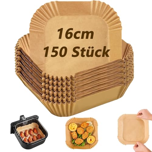 150 Stück Backpapier Für Heißluftfritteuse Backpapier Airfryer 16cm Air Fryer Backpapier, Ölfest Luftfritteuse Pergamentpapier Liner Für Heißluftfritteuse Ofen von Vimmvid