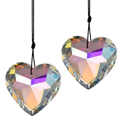 2 Stück Bastelset, Sonnenfänger Kristall Sonnenfänger Herz, Sonnenfänger Basteln, Regenbogen Kristalle Suncatcher Fensterkristall 45mm Prismenkugel Hängende Fenster Ornament Haus Garten Deko Hängende 2 Stück Bastelset, Sonnenfänger Kristall Sonnenfänger Herz, Sonnenfänger Basteln, Regenbogen Kristalle Suncatcher Fensterkristall 45mm Prismenkugel Hängende Fenster Ornament Haus Garten Deko Hängende von Vimmvid