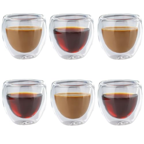 6 Stück Espresso Tassen Set, 80ml Espressotassen Glas, Espresso Gläser Doppelwandig, Schön und Praktisch Geeignet für Die Zubereitung von Eiskaffee Fruchtee Milch in Familien und Cafés 6 Stück Espresso Tassen Set, 80ml Espressotassen Glas, Espresso Gläser Doppelwandig, Schön und Praktisch Geeignet für Die Zubereitung von Eiskaffee Fruchtee Milch in Familien und Cafés von Vimmvid