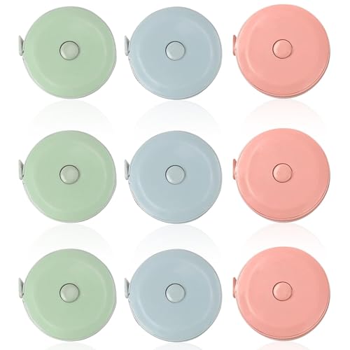 9 Stück Maßband Körper, 150 cm/60 Zoll Einziehbares Schneidermaßband Körpermaßband Mensch, zum Messen von Brust Taille Länge für präzise Körpermaße zum Nähen, Schneidern und Basteln mit Stoff 9 Stück Maßband Körper, 150 cm/60 Zoll Einziehbares Schneidermaßband Körpermaßband Mensch, zum Messen von Brust Taille Länge für präzise Körpermaße zum Nähen, Schneidern und Basteln mit Stoff von Vimmvid