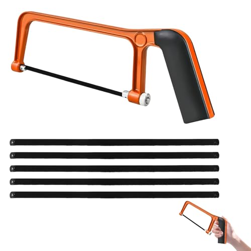 Metallsäge Klein 155 mm, Hand Bügelsäge Holz mit 5 Austauschbarem Sägeblatt, Mini Handsäge Hacksaw Eisensäge Klein Kleine Säge Holzsäge Metallsäge Klein 155 mm, Hand Bügelsäge Holz mit 5 Austauschbarem Sägeblatt, Mini Handsäge Hacksaw Eisensäge Klein Kleine Säge Holzsäge von Vimmvid