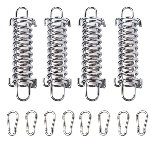 Vimmvid 4 Sätze Sonnensegel Befestigung mit Haken, Spannfeder Sonnensegel, Spannfeder Sprungfedern, Zugfedern mit Haken Ideal für Outdoor Camping Gartenarbeit und Heimwerkerprojekte von Vimmvid