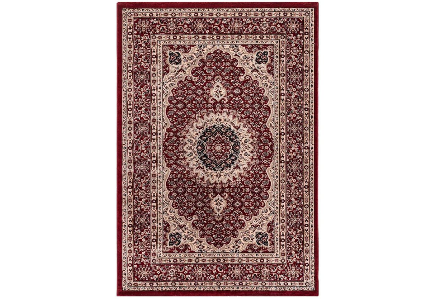 Vimoda Orientteppich Klassisch Orient Teppich Wohnzimmer Dunkel Rot Stil Ornament, Rechteckig, Höhe: 11 mm, Orient Läufer dicht gewebt in bester Qualität von Vimoda