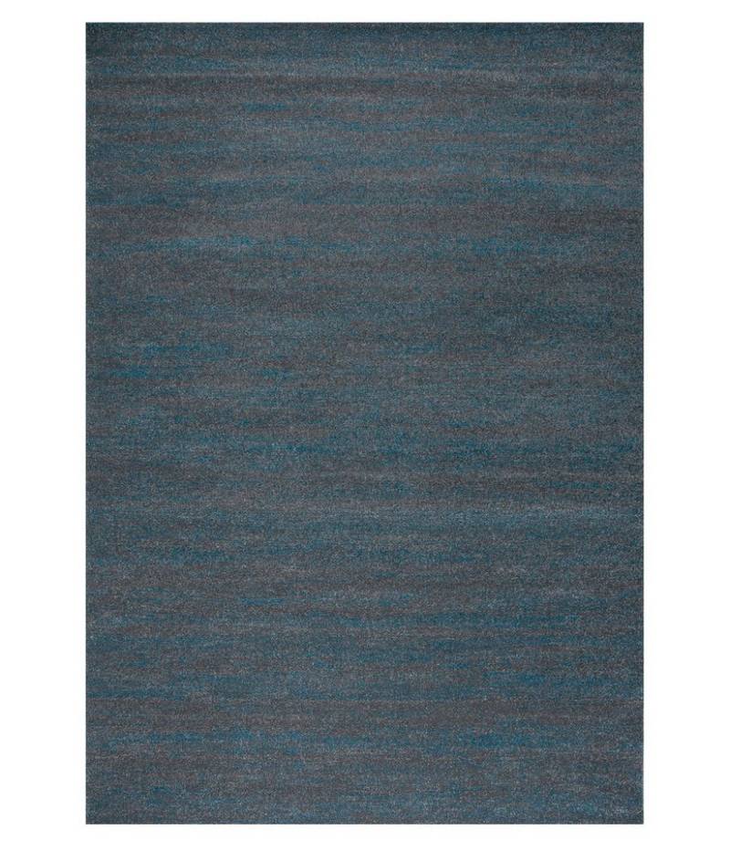 Vimoda Teppich Kurzflor im Retro, Wohnzimmer Türkis Grau Uni Puristisch, Rechteckig, Höhe: 10 mm, Läufer Einfarbig Dunkel Türkis von Vimoda