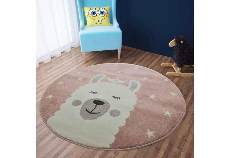 Vimoda Kinderteppich Giraffe mit Schmetterling Tiere, Rechteckig, Kinder Teppich Blumen für Kinderzimmer für Mädchen und Jung von Vimoda