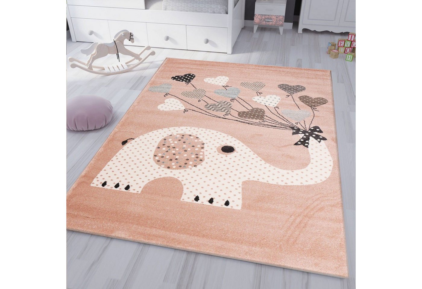 Vimoda Kinderteppich Tiere Design, mit freundlichen Effekt, Rechteckig, Teppich, Kinderzimmer, Babyzimmer, Schlafzimmer, Mädchen, Jung von Vimoda