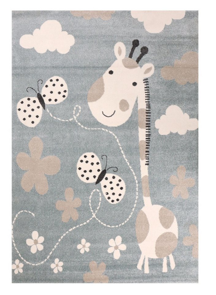 Vimoda Kinderteppich Tiere Design, mit freundlichen Effekt, Rechteckig, Teppich, Kinderzimmer, Babyzimmer, Schlafzimmer, Mädchen, Jung von Vimoda