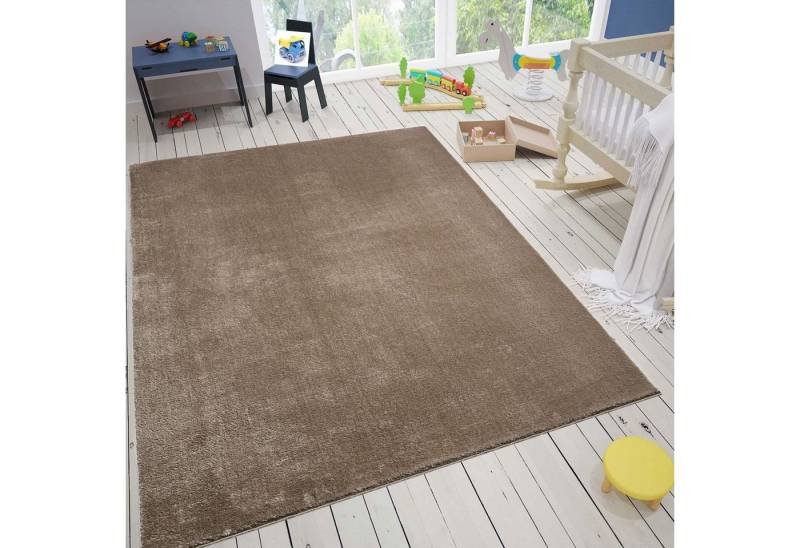 Vimoda Kinderteppich Waschbarer Teppich weich Rutschfester Einfarbig, Rechteckig, Höhe: 7 mm, Läufer Waschbarer Rutschfester von Vimoda