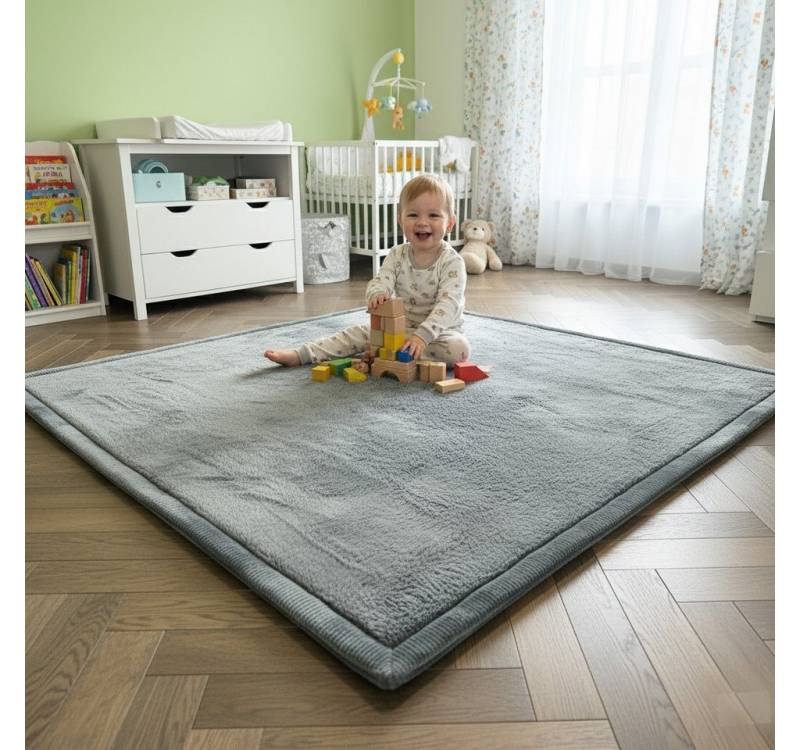Vimoda Kinderteppich Spielmatte, Krabbelmatte, [3 cm] rutschfest weich & dick, rechteckig, Höhe: 30 mm, Krabbelmatte Baby, kinderzimmer, Spielzimmer von Vimoda