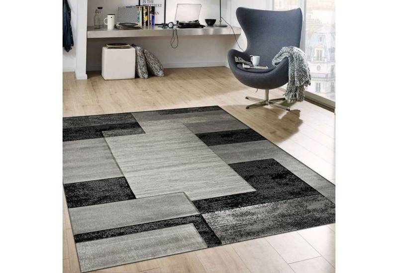 Vimoda Teppich Moderner Designer Teppich Kachel Design in Grau Meliert, Rechteckig Vimoda Teppich Moderner Designer Teppich Kachel Design in Grau Meliert, Rechteckig von Vimoda