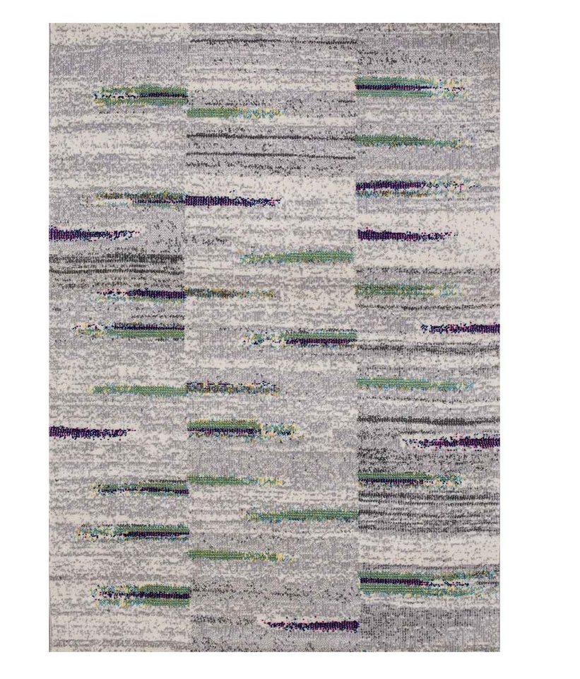 Vimoda Teppich Teppich Wohnzimmer Schlaf Gestreift Muster in Grau & Gelb, Rechteckig, Läufer Klassisch von Vimoda
