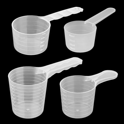 4PCS Messlöffel, Dosier-Löffel 100ml,70ml,50ml,40ml, Waschmittel Dosierhilfe,Kunststoff Transparent Measuring Spoons für Milchpulver, Proteinpulver, Mehl, Küchenbedarf 4PCS Messlöffel, Dosier-Löffel 100ml,70ml,50ml,40ml, Waschmittel Dosierhilfe,Kunststoff Transparent Measuring Spoons für Milchpulver, Proteinpulver, Mehl, Küchenbedarf von Vin Beauty