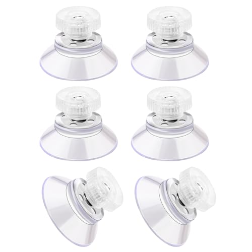 Saugnapf/Saugnäpfe Mit Gewinde Und Rändelmutter, 6 Stück Vielseitig Einsetzbare Saugknöpfe Extra Stark Pvc Transparente Saugnäpfe Für Fenster Glas Gummi Mit Metallschraubenmutter, ø25mm von Vin Beauty