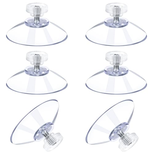 Saugnapf/Saugnäpfe Mit Gewinde Und Rändelmutter, 6 Stück Vielseitig Einsetzbare Saugknöpfe Extra Stark Pvc Transparente Gummi Saugnäpfe Für Fenster Glas Gummi Mit Metallschraubenmutter, ø40mm von Vin Beauty