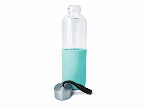 NERTHUS FIH 402 Glasflasche 600 ml, Trinkflasche BPA-frei, Flasche & Sport, Türkis von NERTHUS