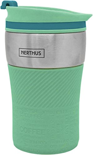 NERTHUS T FIH 237 doppelwandig Kaffeebecher, grau, 250 ml, Edelstahl, 14 x 8 x 8 cm von NERTHUS