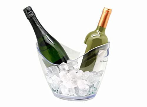 Vin Bouquet transparenter Sektkühler für zwei Flaschen, ABS, 23x29x40 cm von VB VIN BOUQUET
