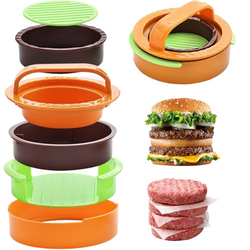 VinBee Burgerpresse Patty Maker – 3-in-1 Antihaft-Burger-Patty-Maker, Smash-Burgerpresse für perfekte runde und leckere gefüllte Burger, Burger-Maker groß, klein und halbes Pfünder-Burgerform-Set von VinBee