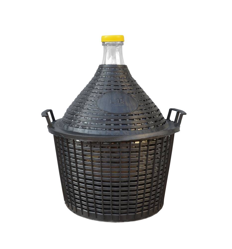 Glasballon im Schutzkorb von Vina