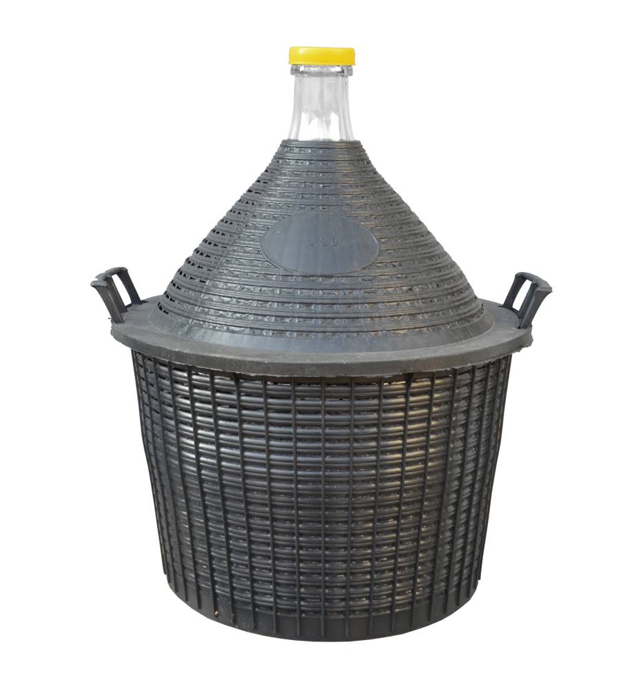 Glasballon im Schutzkorb von Vina